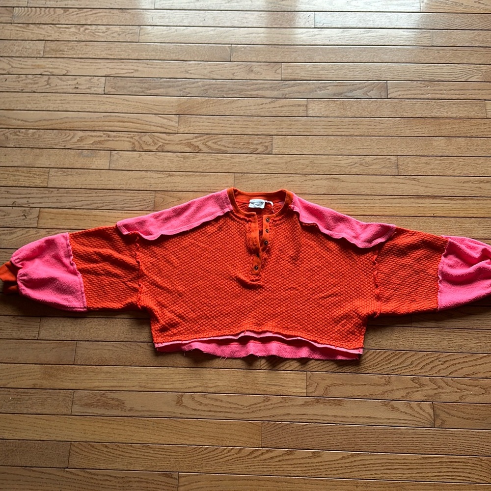 Out from Under (Urban Outfitters) waffle and fleece crop top